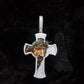 3d Enamel Jesus Cross Pendant With Moissanite Stones