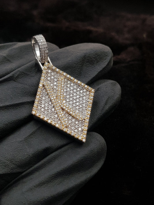 Single Letter Moissanite Diamond Shape Pendant