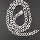 12 MM CUBAN LINK CHAIN WITH SILVER AND MOISSANITE 22 INCHES