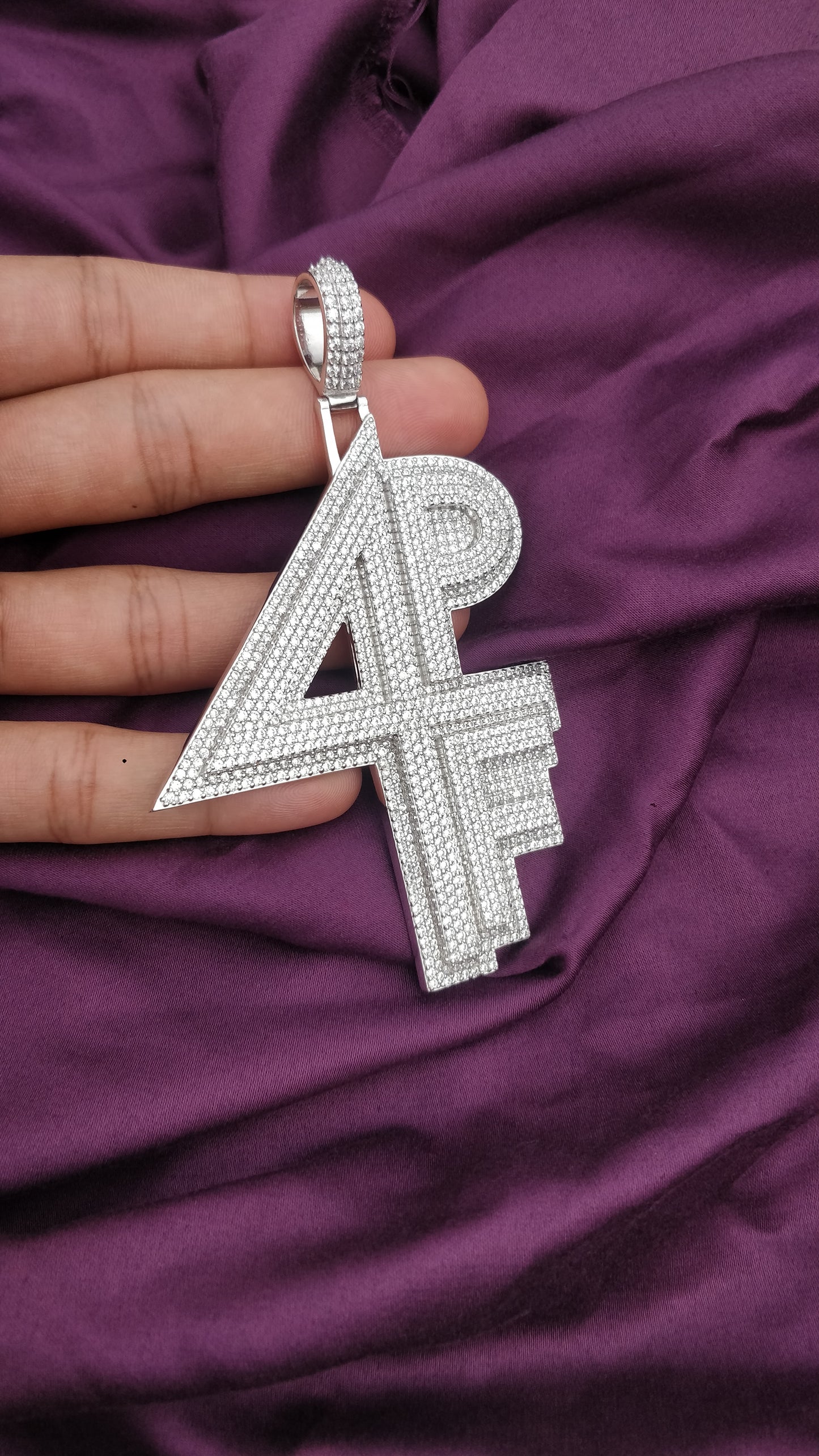 925 Silver Custom Letters And Alphabet Moissanite Pendant