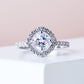 Cushion Cut Simulated Halo Wedding Ring