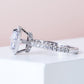 Cushion Cut Simulated Halo Wedding Ring