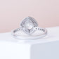 Cushion Cut Simulated Halo Wedding Ring