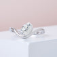 Elegant Look Oval Cut Stone On Wave Band Ring