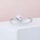 Elegant Look Oval Cut Stone On Wave Band Ring