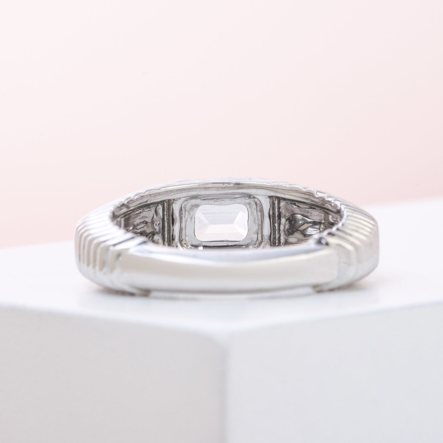 Vintage Art Deco Style Emerald Cut Diamond Ring