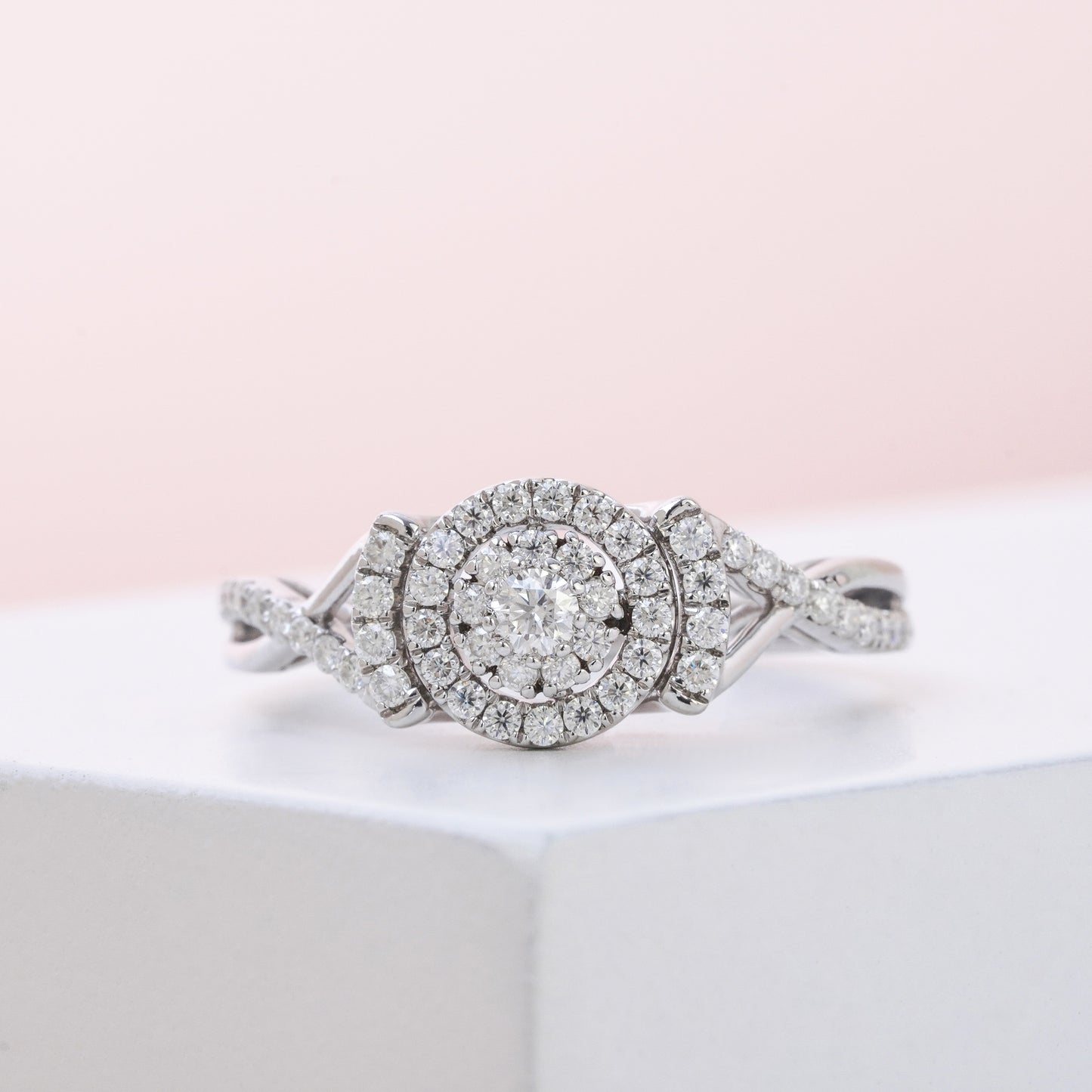 Halo Cluster Diamond Engagement Ring