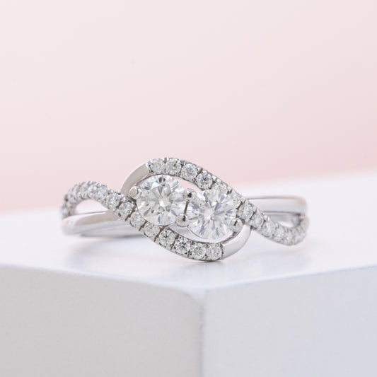 Forever Dual Round Stone Fashion Diamond Ring