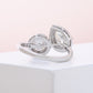 Two Stone Round and Pear Toi Et Moi Diamond Love Ring