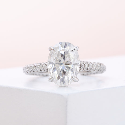 Elongated Oval Cut Diamond Engagement Ring