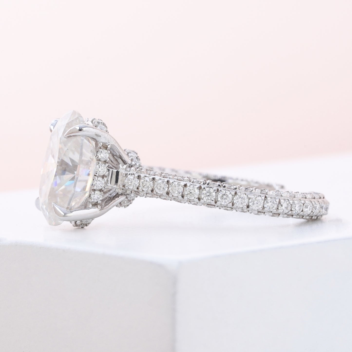 Elongated Oval Cut Diamond Engagement Ring