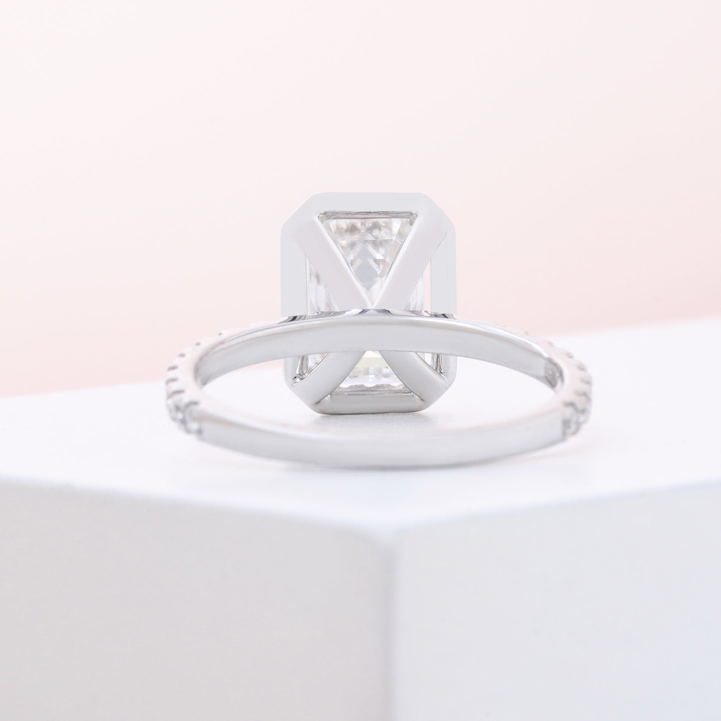 Emerald Cut Halo Diamond Engagement Ring