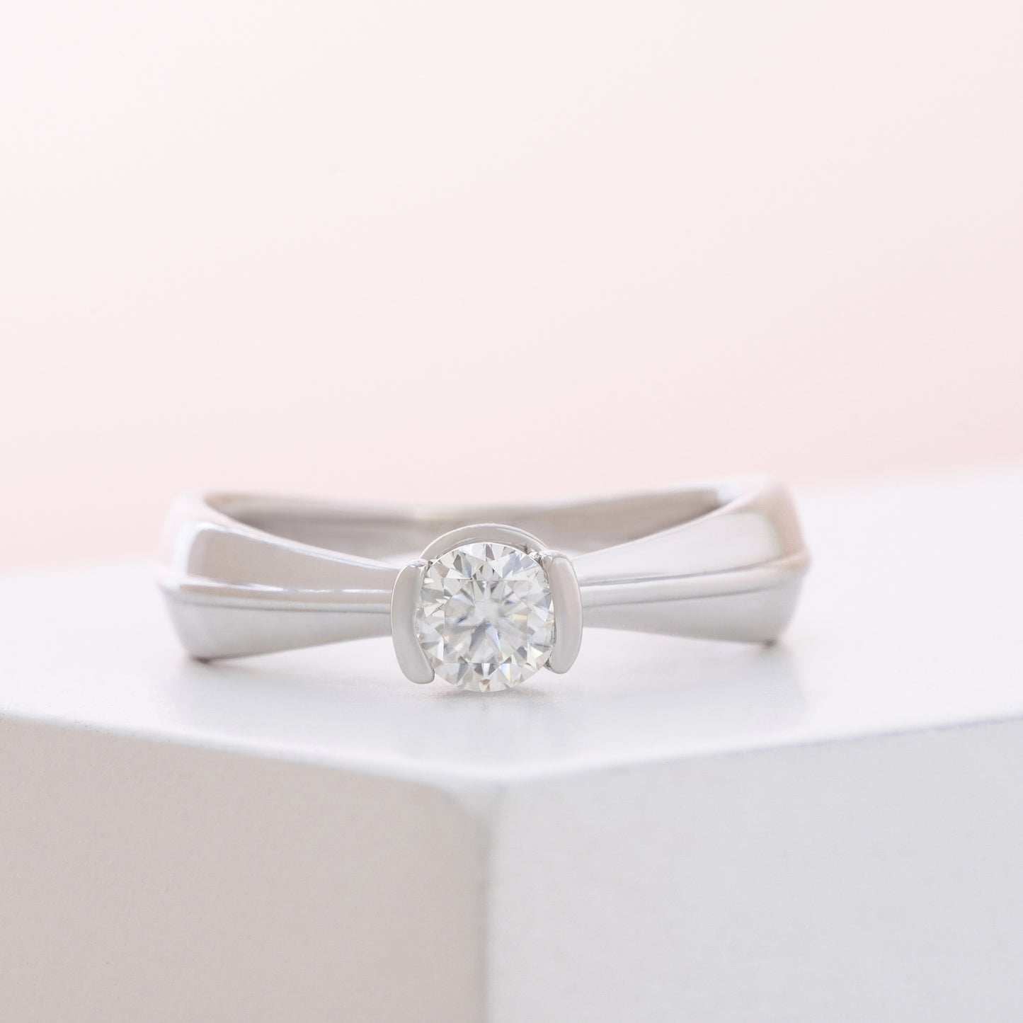 Elegant Moissanite 14K Gold Band