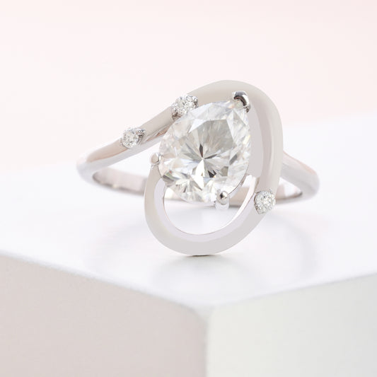 Perfect Pear Unique Design Diamond Ring