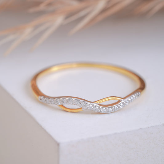 10k Gold Infinity Diamond Stacking Ring