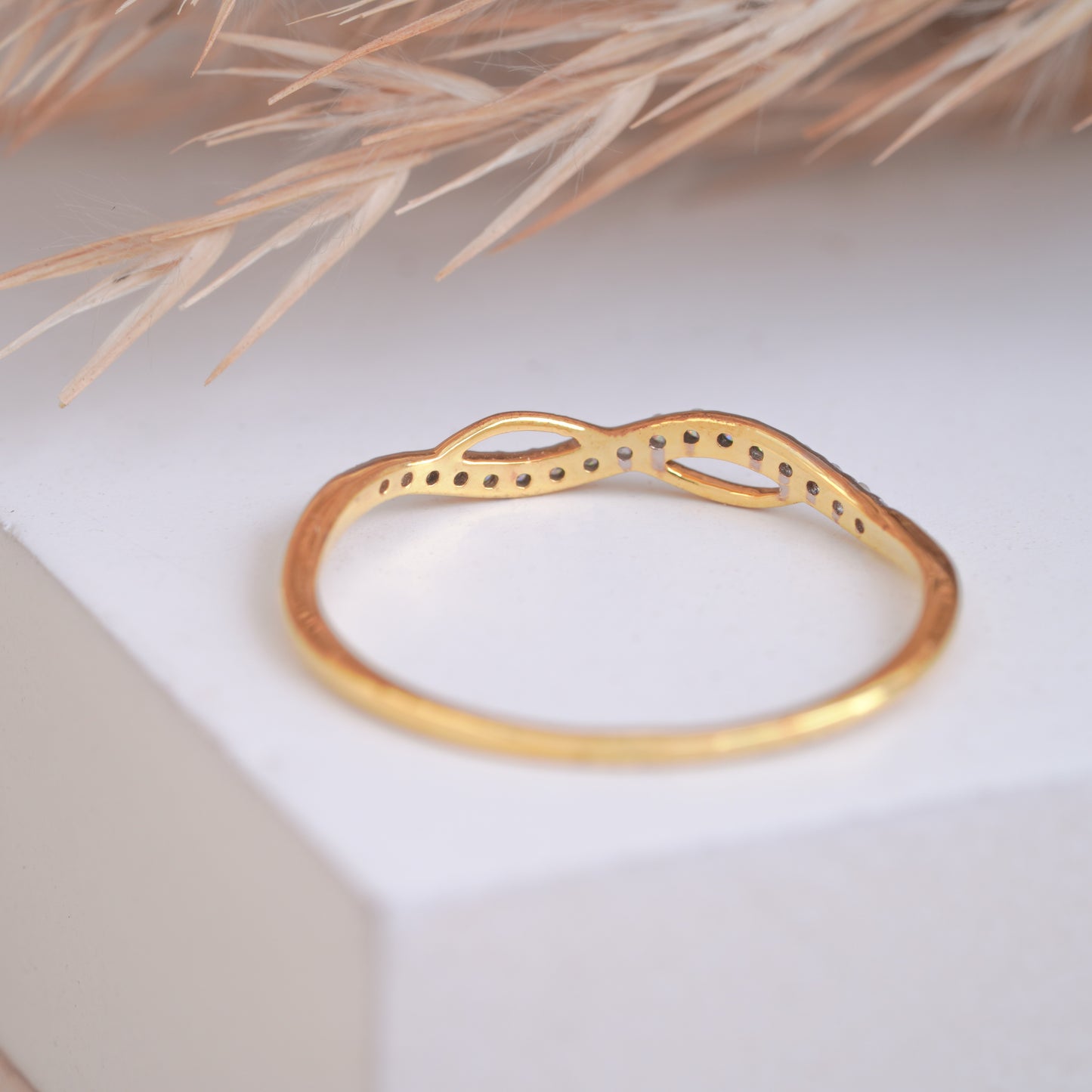 10k Gold Infinity Diamond Stacking Ring