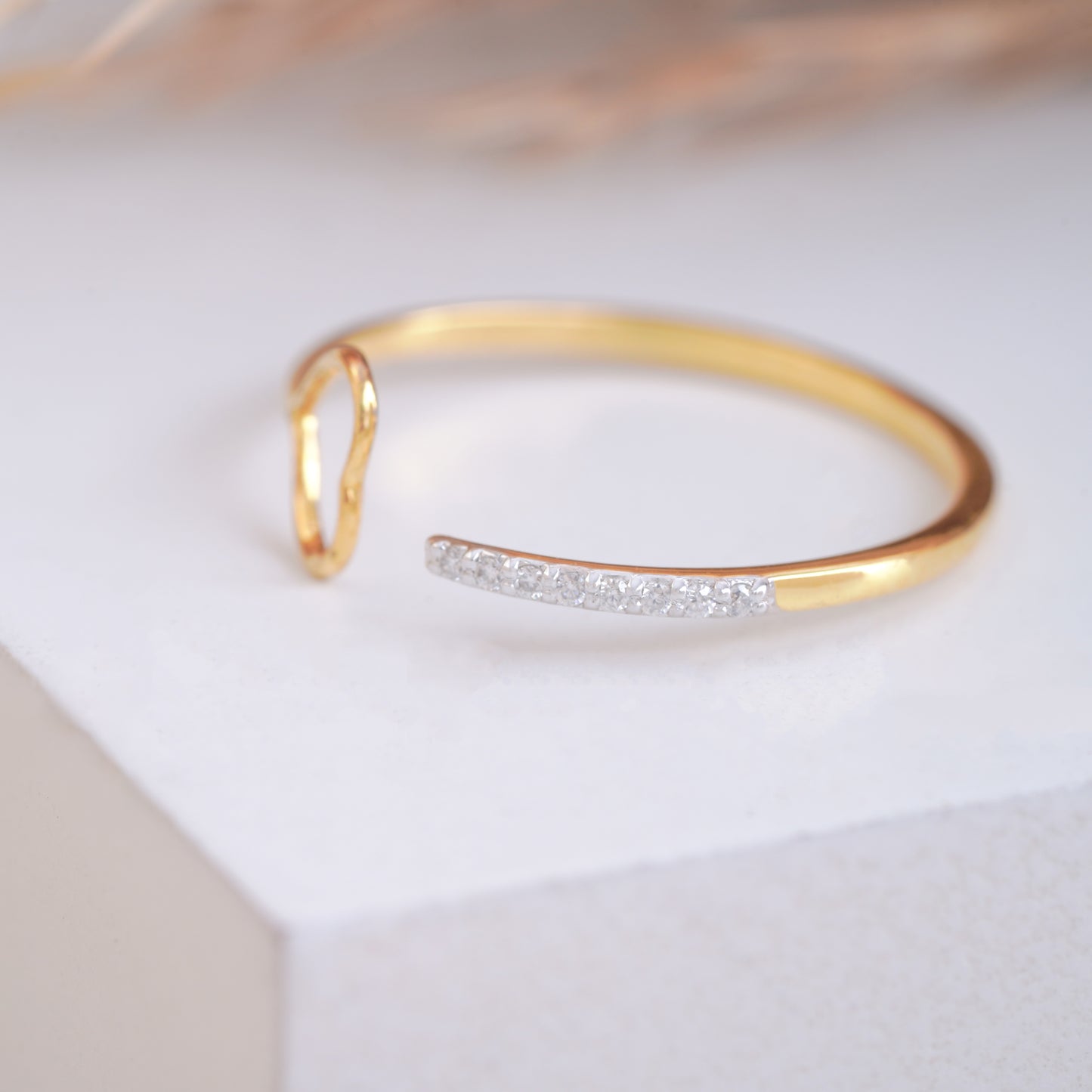 Love Heart 10k Gold  Delicate Diamond Ring For Women