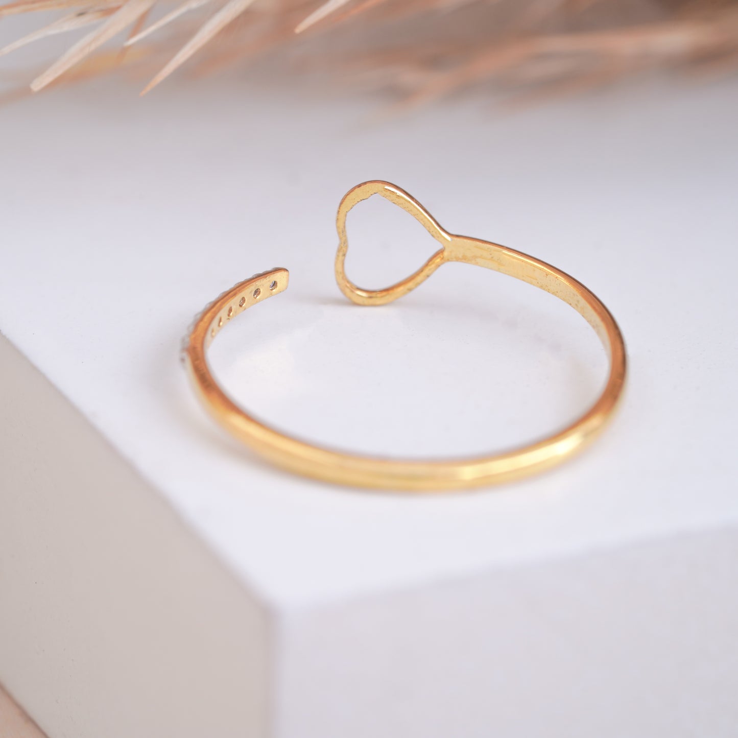 Love Heart 10k Gold  Delicate Diamond Ring For Women