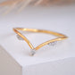 10K Gold V Shaped Diamond Stacking Ring