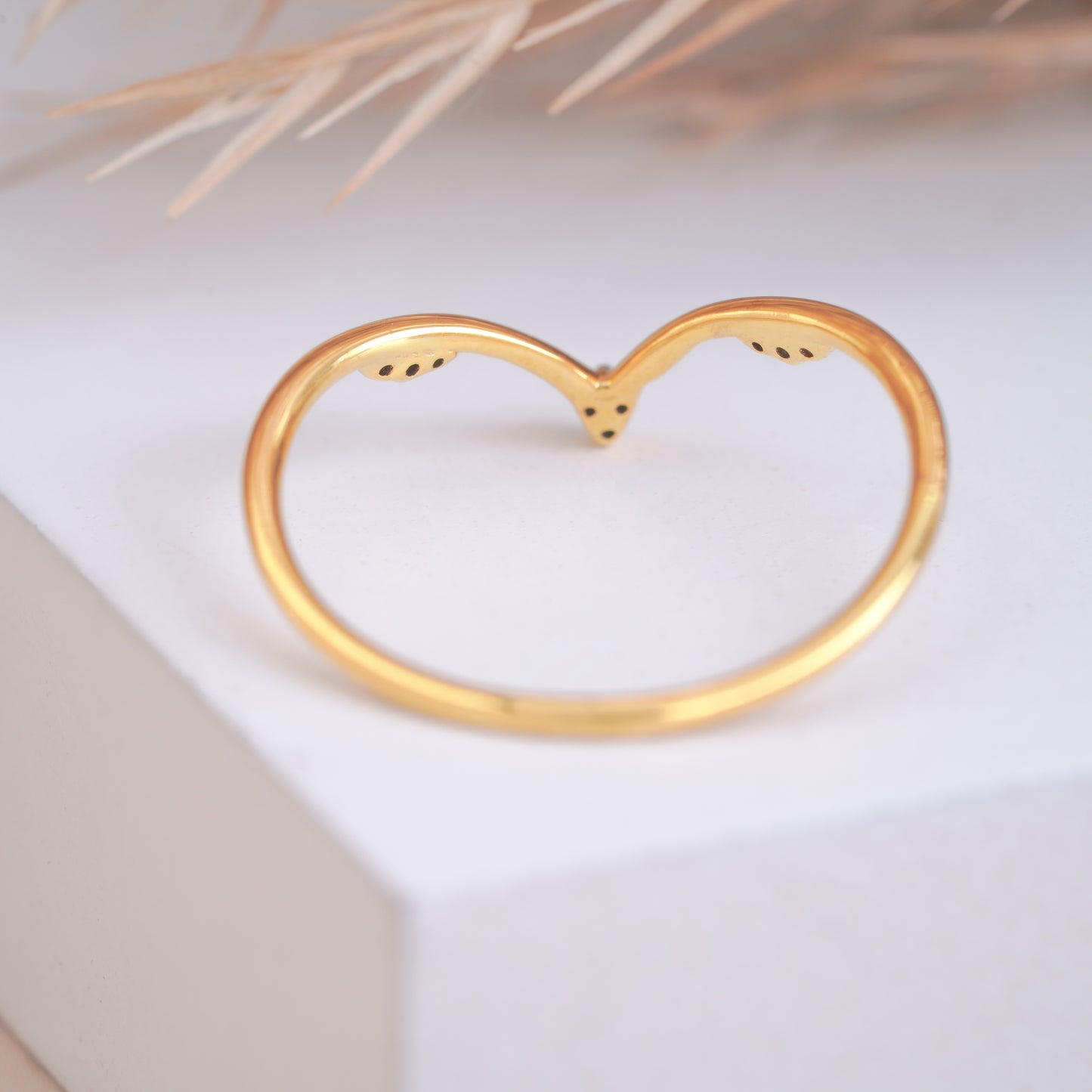 10K Gold V Shaped Diamond Stacking Ring