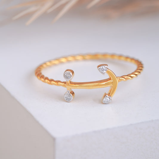 Boho Style Midi Knuckle Diamond Minimalist 10k Gold Ring