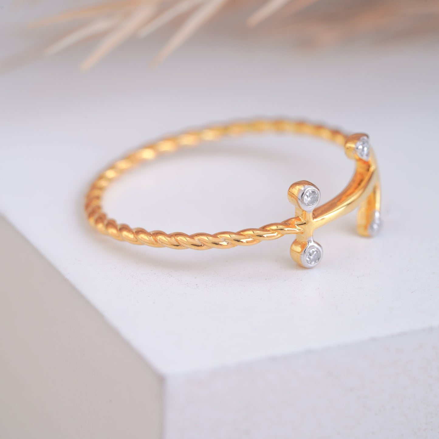 Boho Style Midi Knuckle Diamond Minimalist 10k Gold Ring