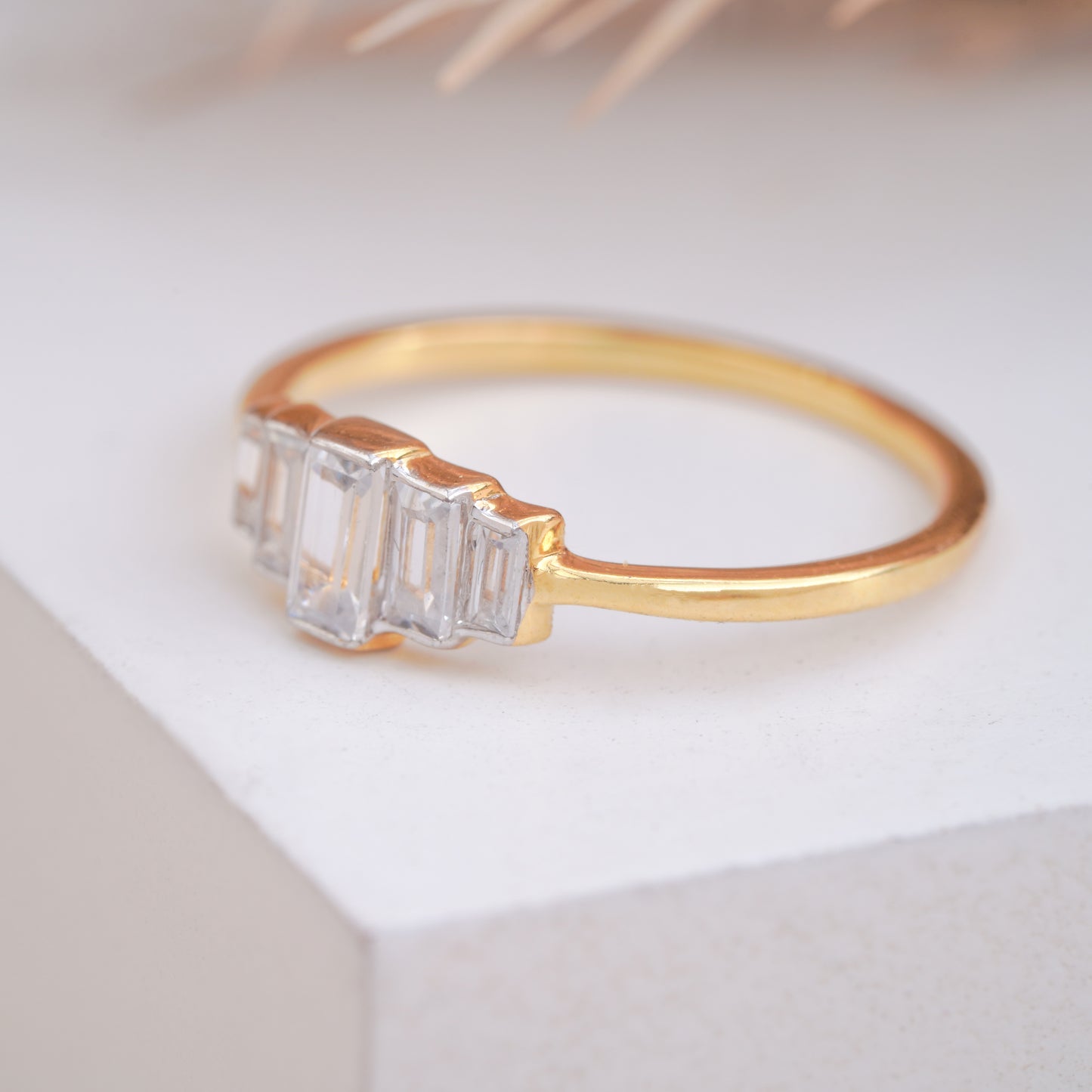 Elegant Baguette Five Stone Diamond Ring