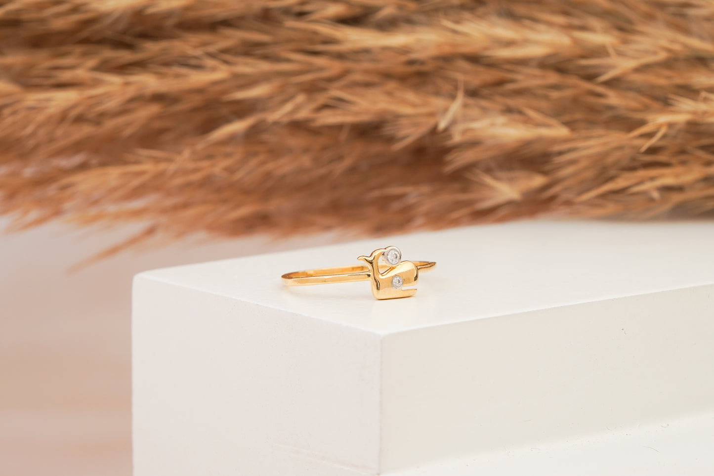 Cluster Accent Cute Fish Diamond Ring