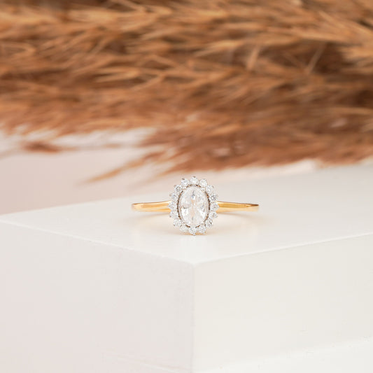 Radiant Reverie: 14k Moissanite Delicate Ring, Dazzling Diamond