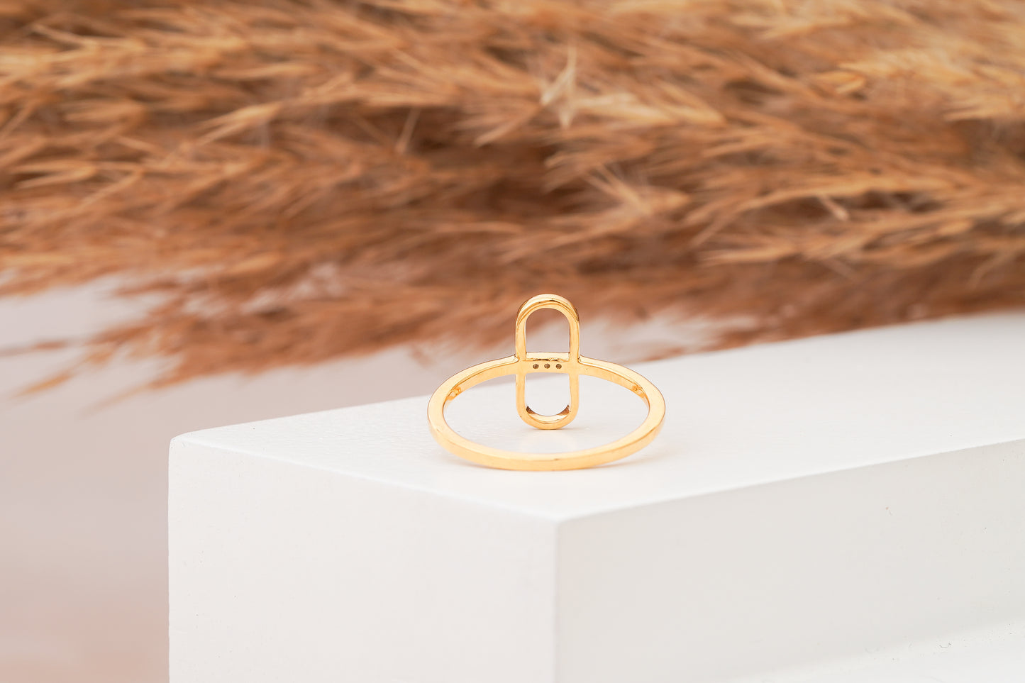 Paper Clip Frame Diamond Ring