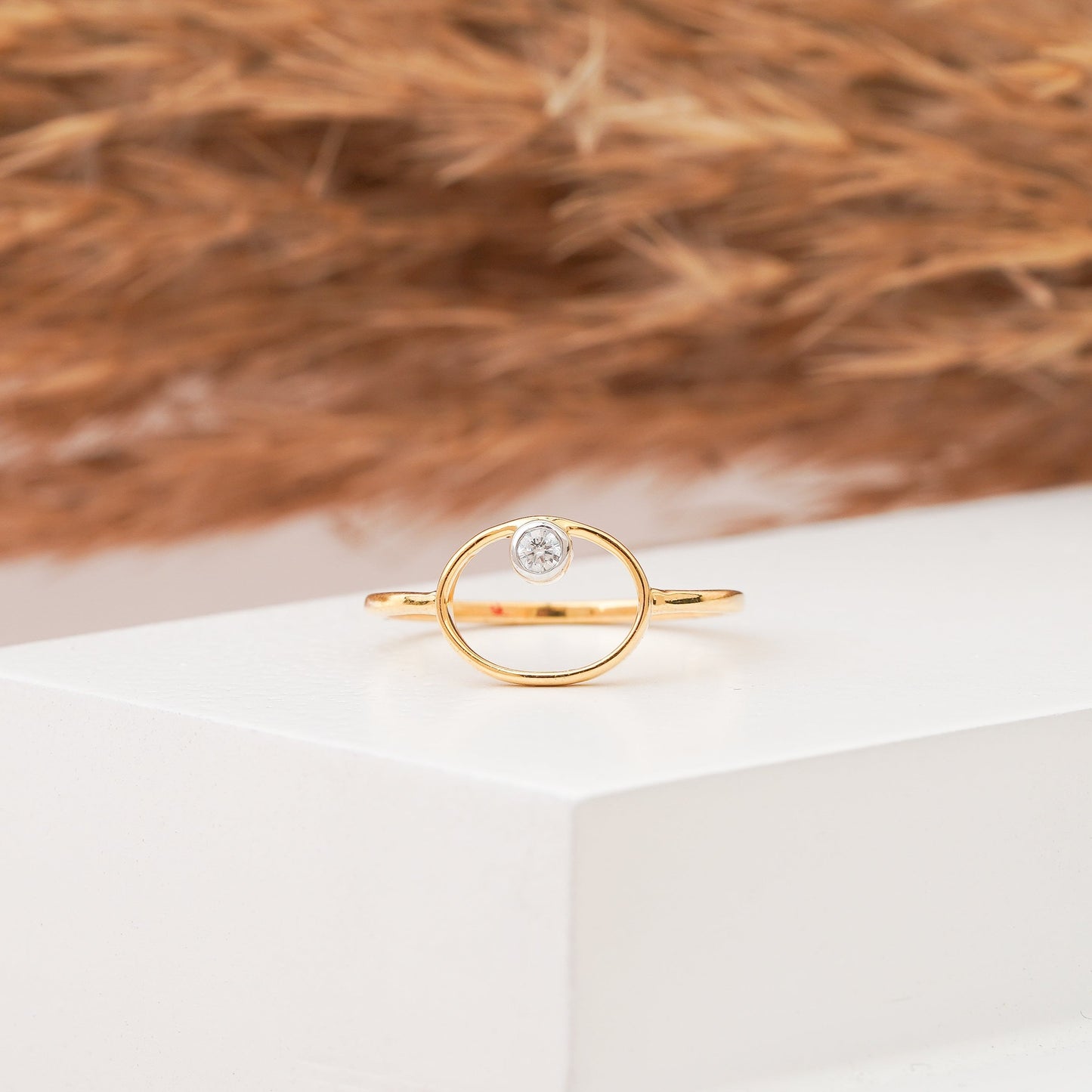 Open Circle Diamond Karma Ring