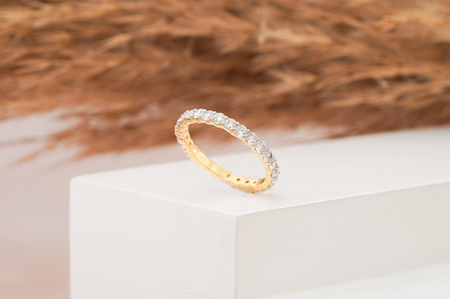 Vintage Full Eternity Band, Stackable Band Gifts Her