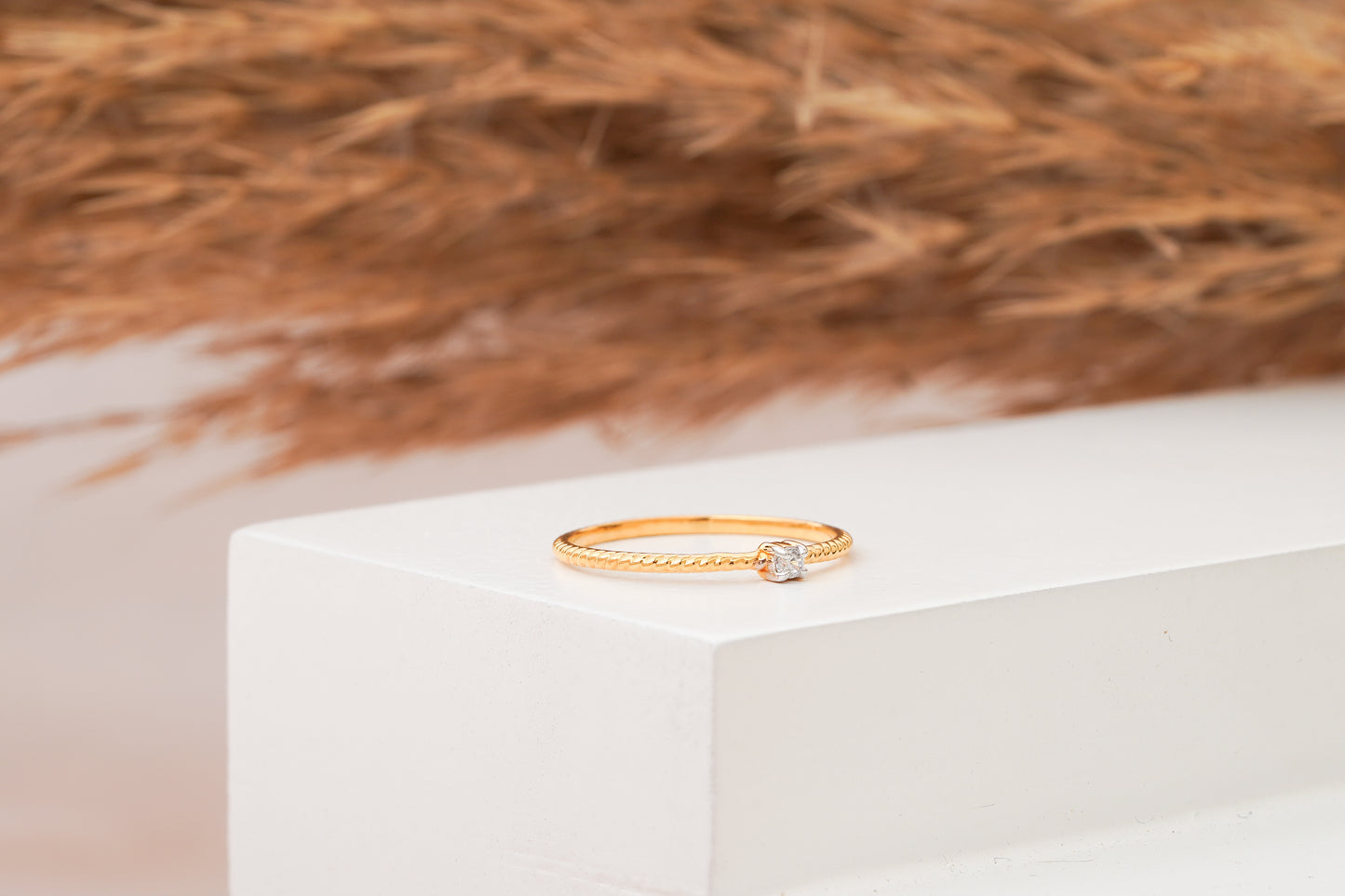 10K Gold Tiny Diamond Promise Ring