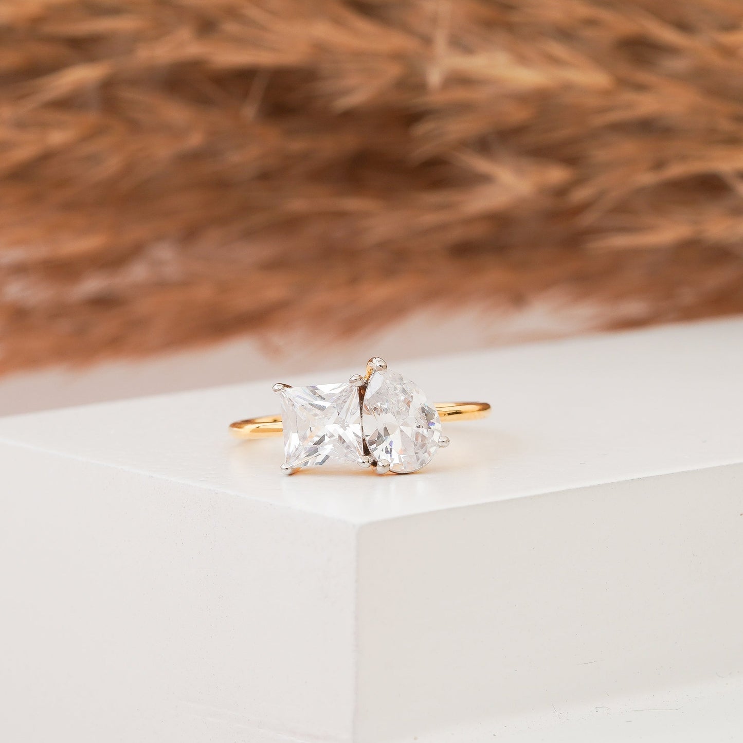 Toi Et Moi Pear & Princess Cut Diamond Promise Ring