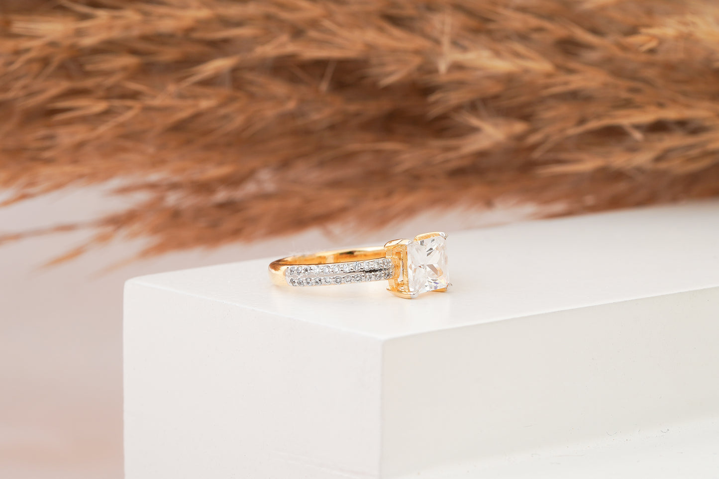 14K Gold Premium Princess Cut Engagement Ring