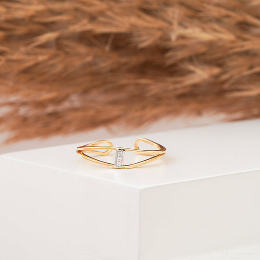 Open Cuff Claw Diamond Minimalist Stacking Ring