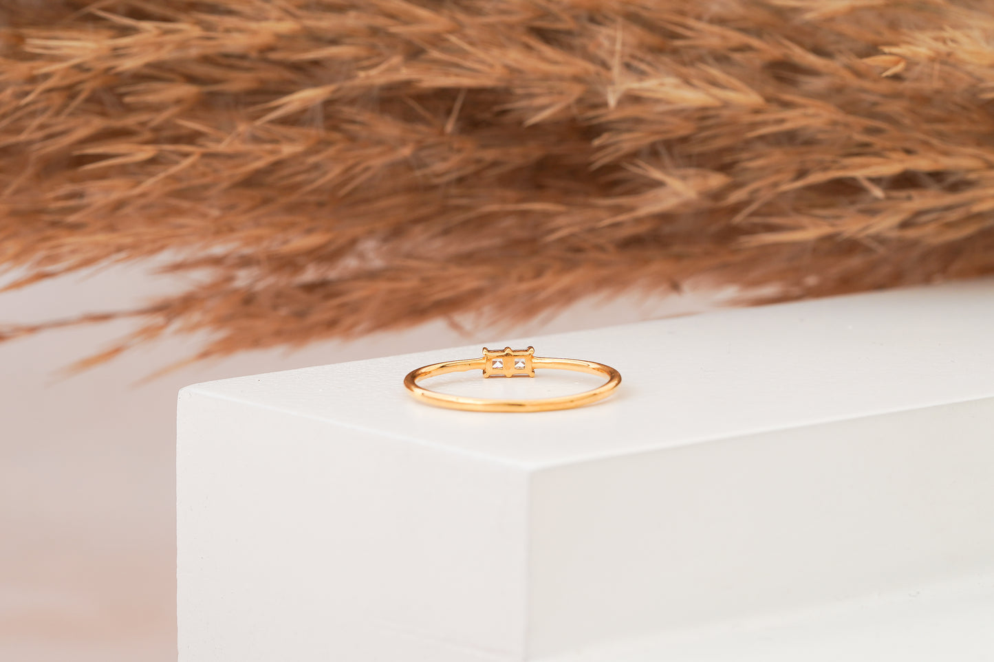 Simple Princess Cut Minimalist Ring