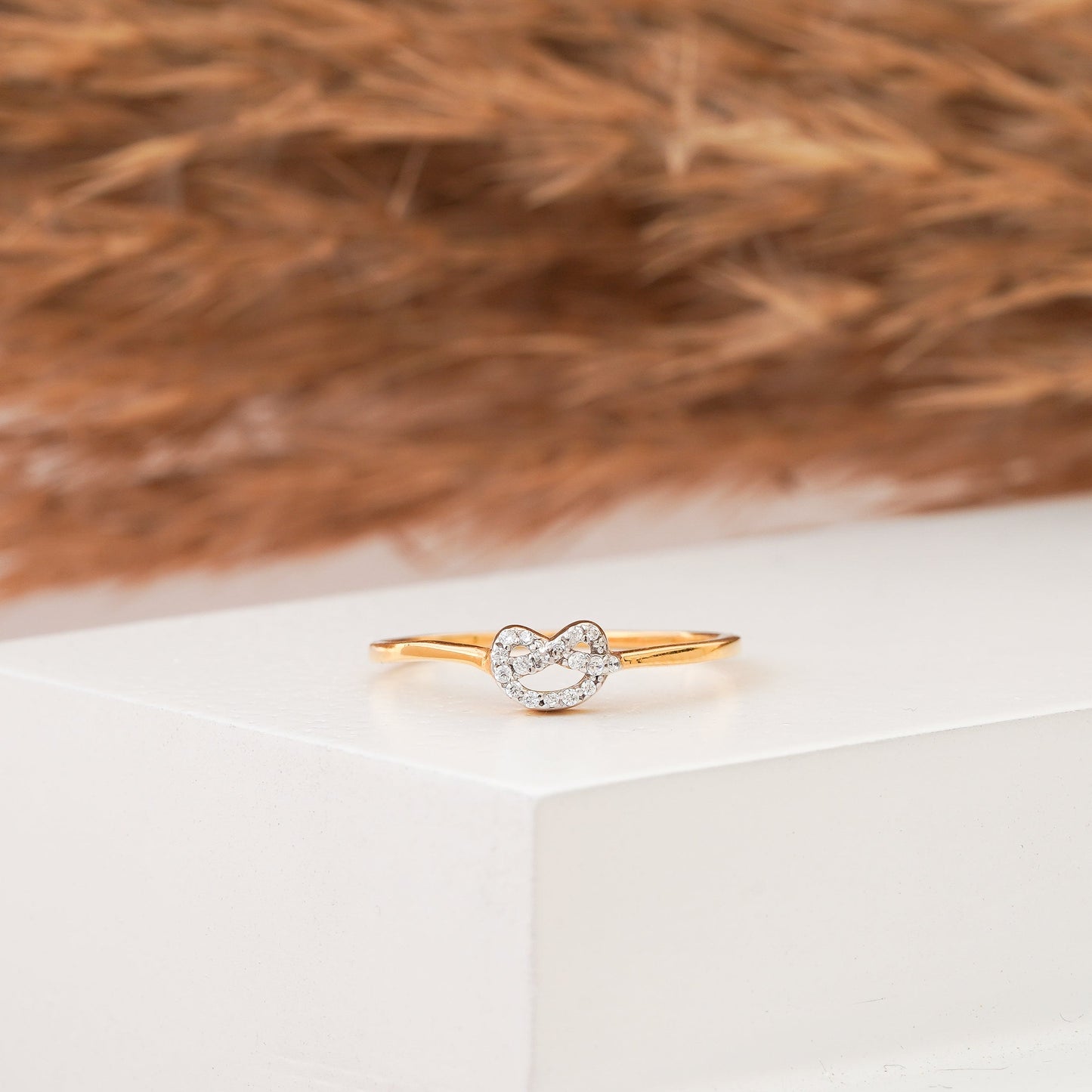 Minimalist Love Knot Diamond Ring