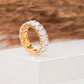 14K Gold Oval Simulated Diamond Eternity Band