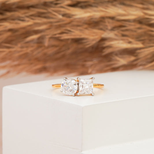 Golden Splendor:14k gold Delicate Moissanite Rings, Timeless Beauty