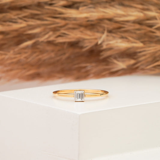 Thin Dainty Single Diamond Ring