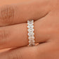 14K Gold Oval Simulated Diamond Eternity Band