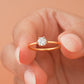 Round Cut Small Solitaire Moissanite 14KT Gold Engagement Ring