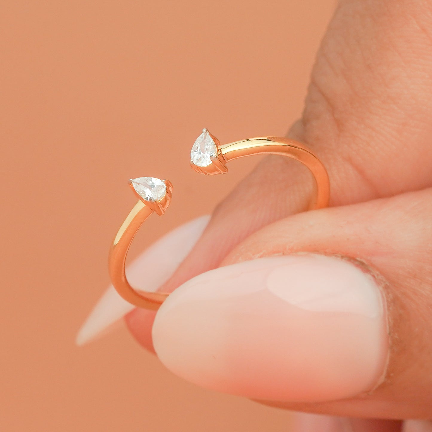 Pear Minimalist Ring