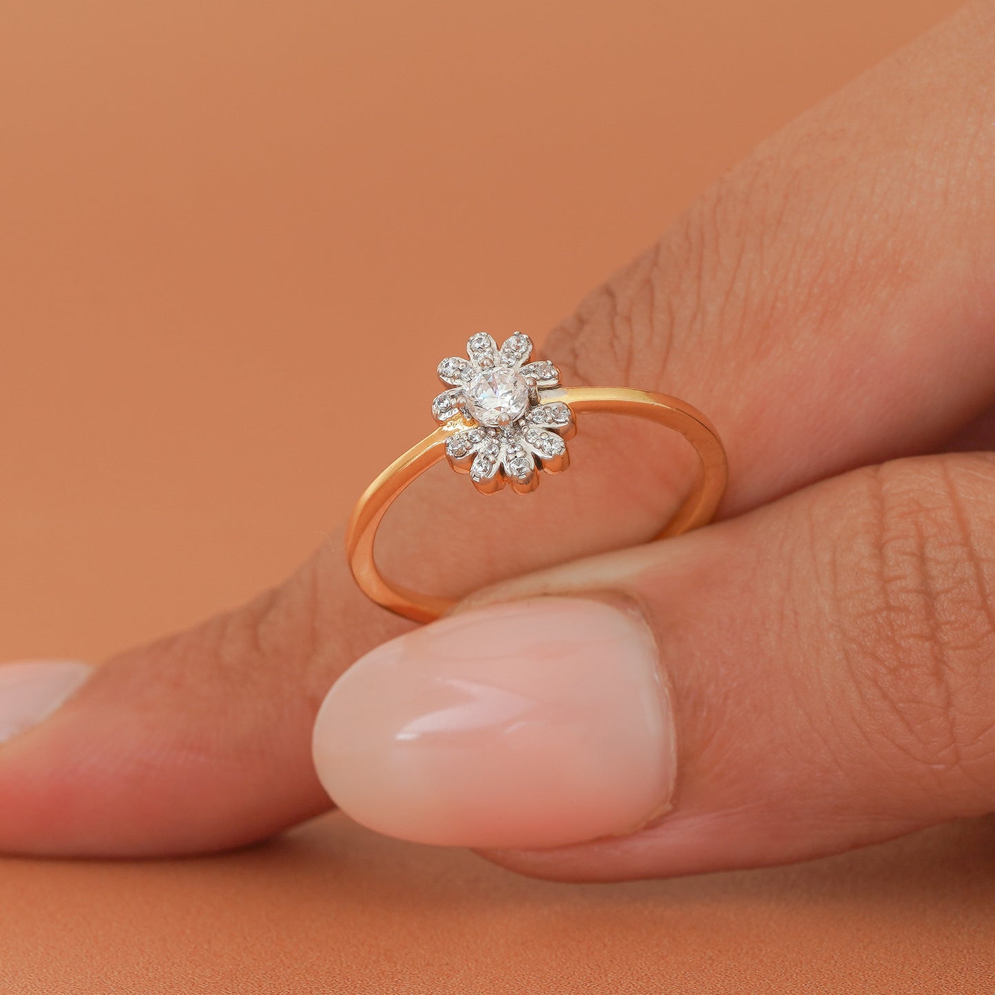 Chunky Floral Diamond Statement Ring