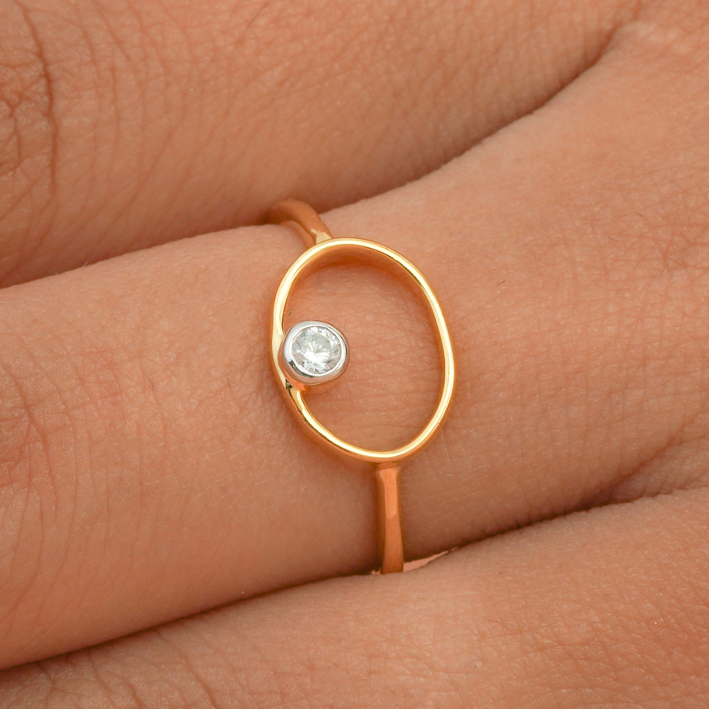 Open Circle Diamond Karma Ring