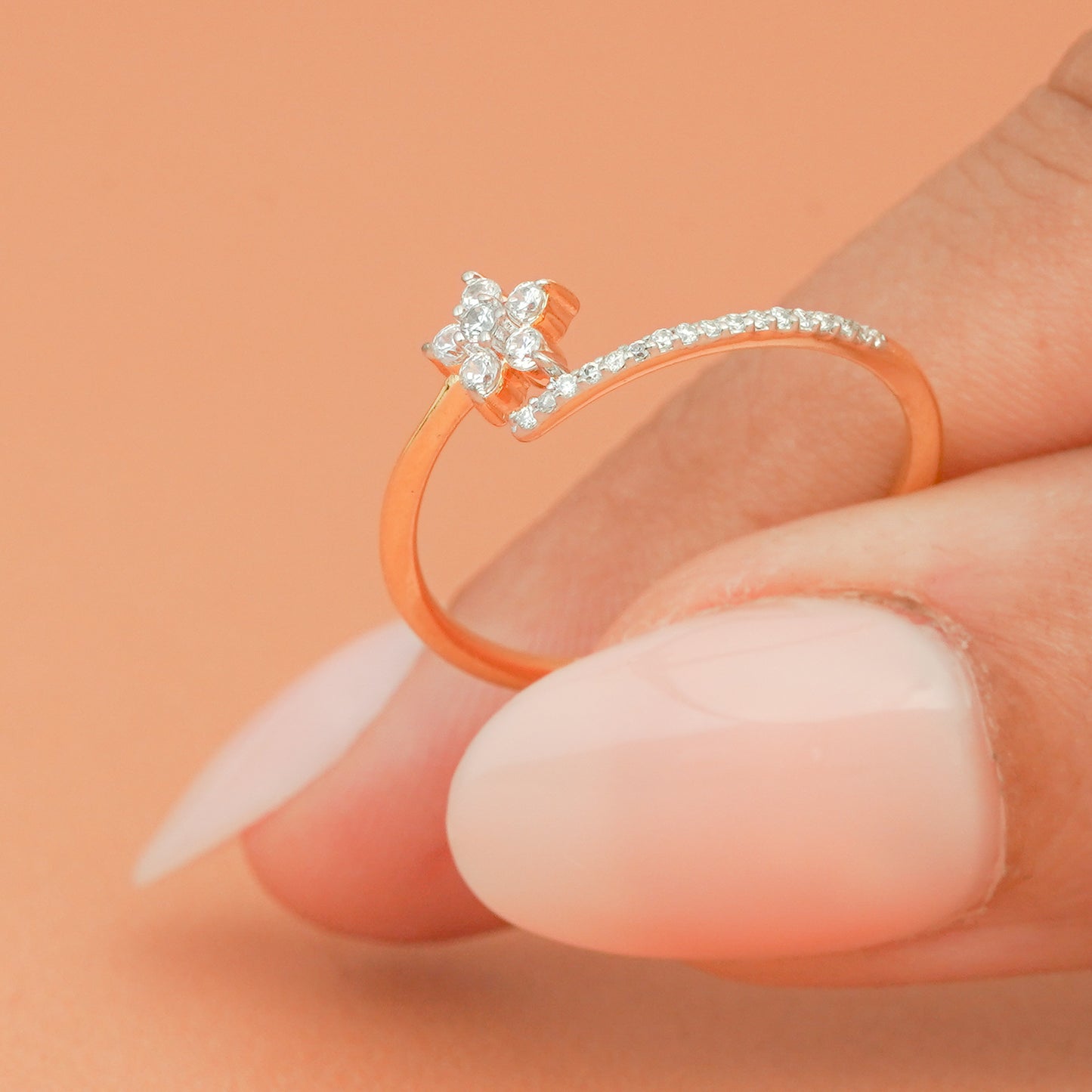 Best Friend Ring , Flower Diamonds