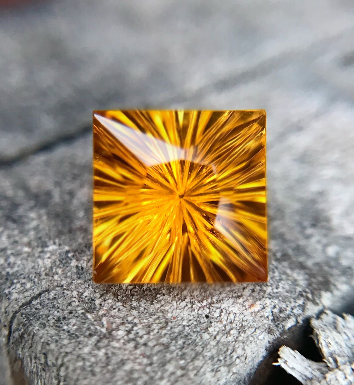 Natural Heated Citrine  Rare Concave Cut Gemstone