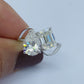 Love Connection Pear and Emerald Cut Diamond Gold Ring