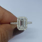 Emerald Cut Halo Diamond Engagement Ring